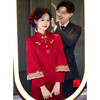 【百事合心】加绒加厚红色旗袍敬酒服，新娘冬装订婚结婚礼服婚礼回门便装LSB4299 商品缩略图4
