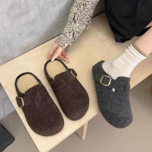 凯撒KS7850一脚蹬厚底扣带复古内增高休闲包头 /KS7839半拖鞋勃肯鞋 商品图6