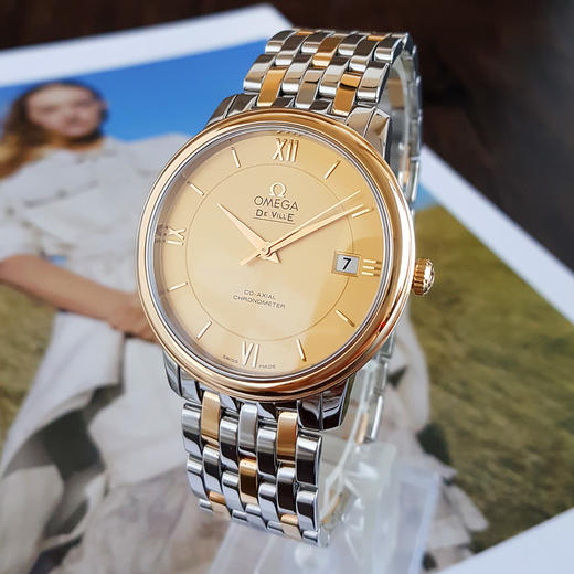 【95新】OMEGA 欧米茄424.20.37.20.08.001天文台认证同轴自动机械机芯日期显示37MM（男款）碟飞系列精钢/18K黄金 281125NJS41 商品图1