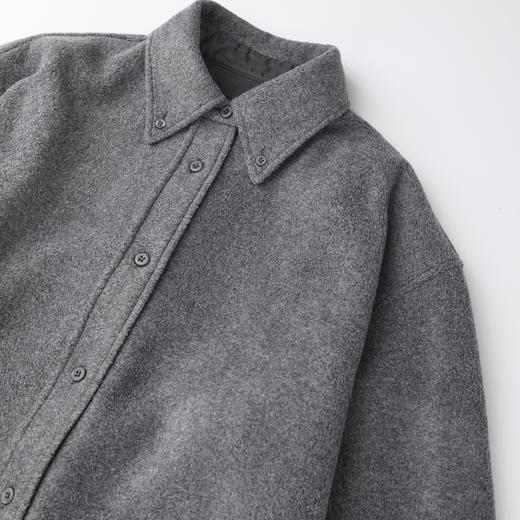 ROMISTUDIO双面绒感定染灰质感宽松廓形衬衫外套 RWCWSX7264 商品图2