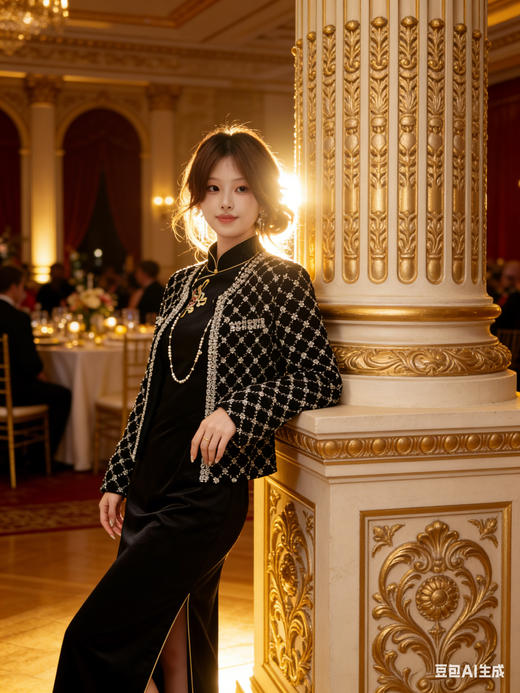 逸红颜明月优选#丝绒钉珠衫「夜流光」✨当小香风撞进阿玛尼的夜幕奢华 商品图9