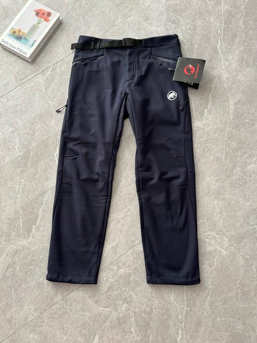 梦犸象Taiss 秋冬男士户外运动加绒加厚弹力舒适登山攀岩防风保暖软壳长裤 商品图2