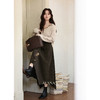 鹿向南「文艺质感」深咖色中长款半身裙女秋冬复古规则高腰A字裙 商品缩略图2