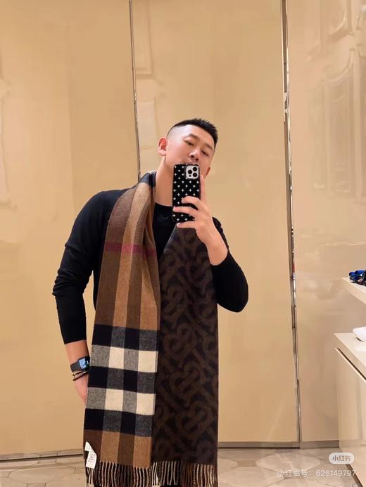 巴宝莉 双面格纹拼TB围巾（DSX） 商品图2