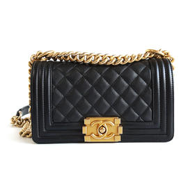 【95新】CHANEL香奈儿LEBOY系列A67085 Y09939 94305小号黑金牛皮Leboy链条包单肩包女士 101225NJS11