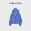 ROMI STUDIO“美式复古”细密起绒蓝色雾面连帽开衫卫衣 RWCSS67345 商品缩略图2