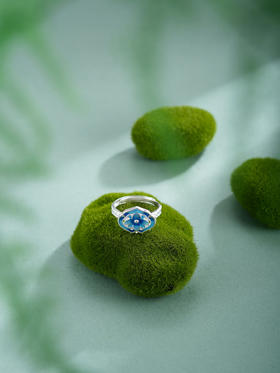 子佩集【惠心芳华】银S990戒指【QFJZ008】如意花丝珐琅彩原创作品