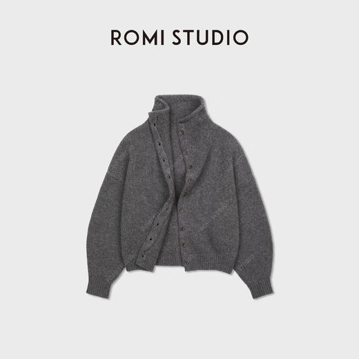 ROMI STUDIO“慵懒随性”100羊毛复古宽松单排扣毛衣开衫RWCAST6099 商品图1