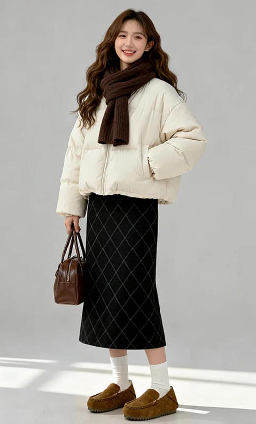 冬季新款牛皮版复古绒面加绒豆豆鞋 一脚蹬平底圆头外穿休闲鞋 商品图1