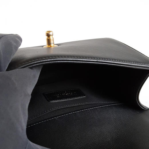 【95新】CHANEL香奈儿LEBOY系列A67085 Y09939 94305小号黑金牛皮Leboy链条包单肩包女士 101225NJS11 商品图7