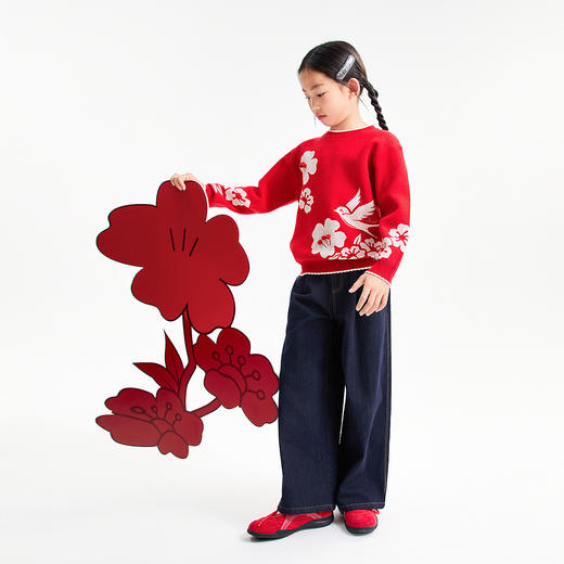 【实体店同款】女童圆领针织衫春季新款安奈儿童装AG614017 商品图3