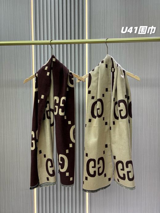 古池双G提花女士男士羊毛真丝围巾 商品图0