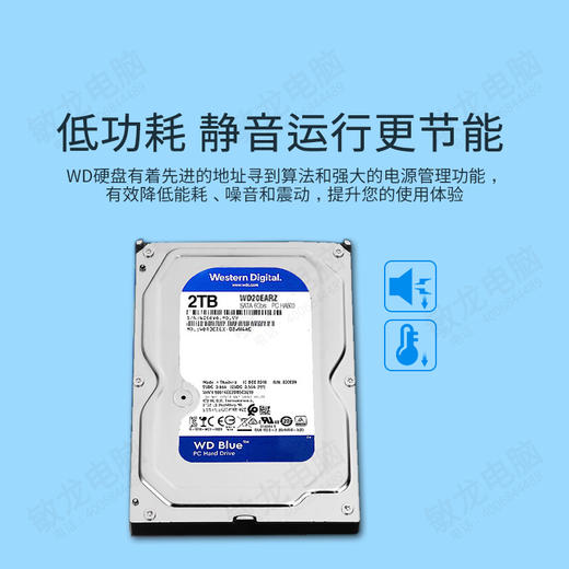 【敏龙电脑】WD/西部数据 台式机硬盘2T/4T 西数蓝盘 台式电脑机械硬盘 SATA存储 商品图2