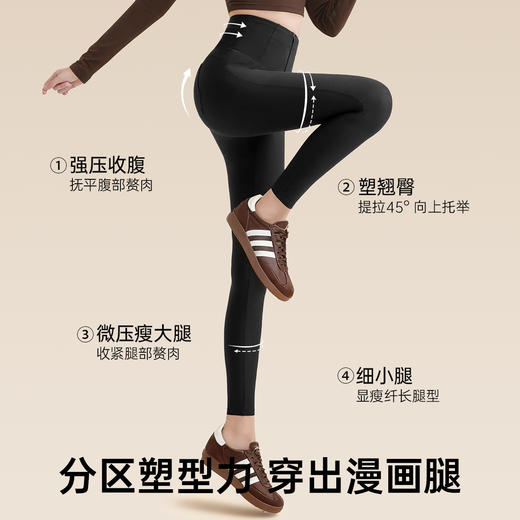 S1-拉链强力收腹鲨鱼裤女四季可外穿修身显瘦打底裤高腰提臀瑜伽芭比   馨馨幻影 商品图3