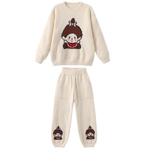 男童法兰绒珊瑚绒软卡通萌甜美家居服可外穿绵绵睡衣趣趣秋冬套装 商品图4