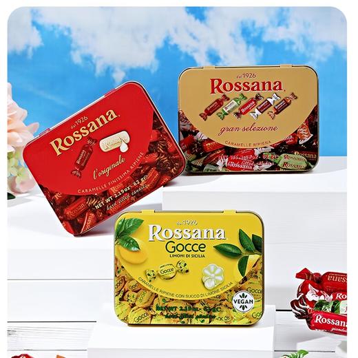 【新品上新】Rossana（迷你装）什锦坚果炼乳流心糖/混合口味流心糖/柠檬味流心糖62g/062372/062373/062374 迷你铁罐系列 商品图0