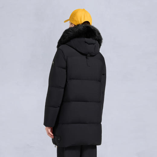 MOOSE KNUCKLES 女士金属驼鹿指节徽标绗缝可拆卸连帽羽绒服 黑色 M35LJ205S 305 商品图4