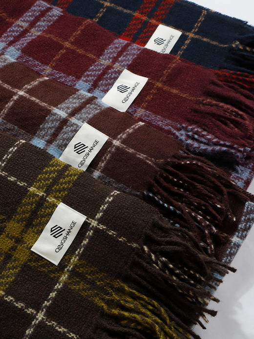 时尚复古格纹流苏设计围巾-纪念日百货门店同款165199388 商品图4