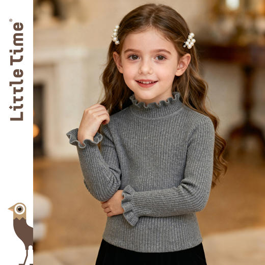 littletime女童毛衣2025秋冬新款儿童针织衫女宝打底衫 商品图1