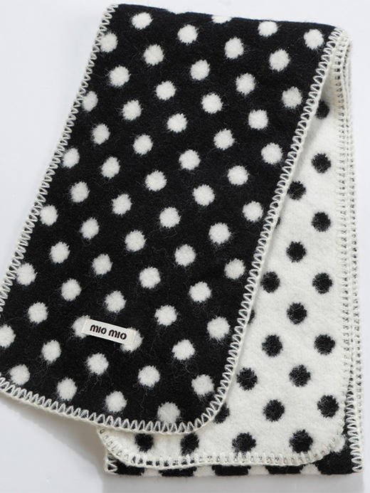 ins风小众黑色波点双面带围巾-纪念日百货门店同款167894341 商品图0