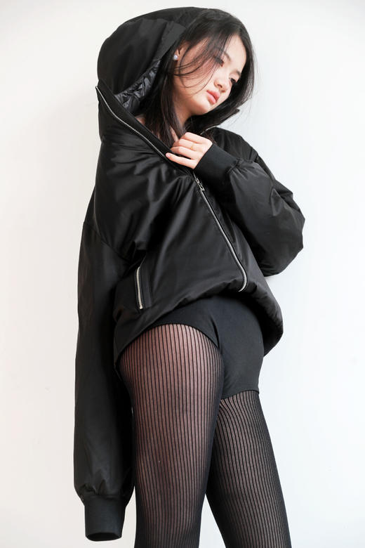 恐怖的保暖性，行走的出片羽绒服。户外连帽派克鸭绒外套C121266 商品图9