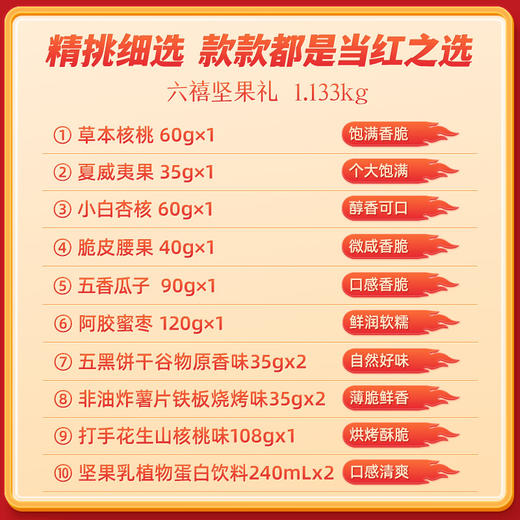 【六禧临门 新春大吉】洽洽六禧坚果礼定制礼盒 1.133kg 年货礼盒年货节必备 商品图3