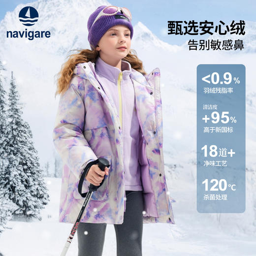【90绒】【120-165】【纳维凯尔】意大利小帆船女童冬款加厚保暖工装羽绒服 商品图7