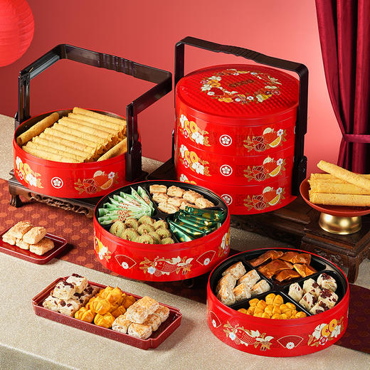 【华彩满春礼盒】金炉子老字号糕点礼盒绿豆糕桃酥节日送礼物伴手礼零食大礼包团购1048g 商品图2