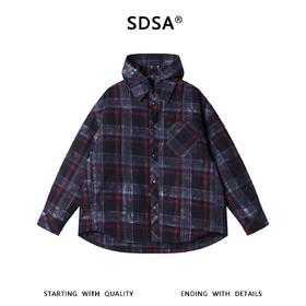 SDSA男士秋冬新款痞帅男装韩版撞色格纹连帽羽绒服外套潮保暖时尚