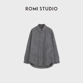 ROMISTUDIO双面绒感定染灰质感宽松廓形衬衫外套 RWCWSX7264