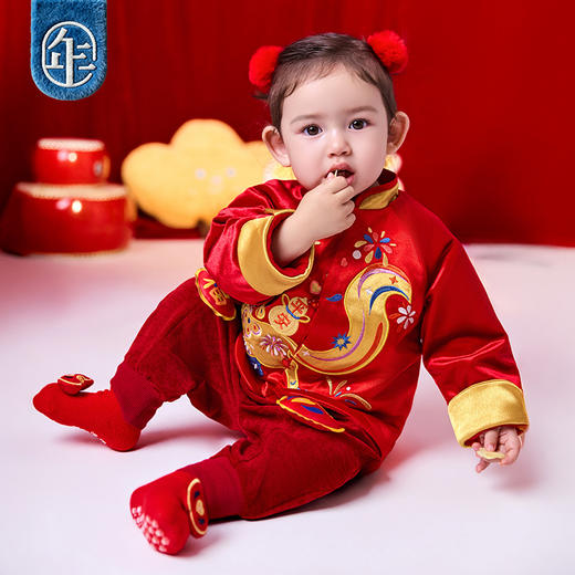 年衣童装婴童唐装冬季新款男女童加棉唐装汉服马上平安婴童唐装 商品图2