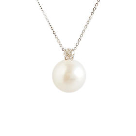 【天然正品】AU750收藏级白金镶天然近完美约13.0MM南洋澳白维纳斯海水珍珠吊坠项链16.8*13.0*13.0MM（皆取最大值）链长：45CM（长度可调节）女士071225NJT41