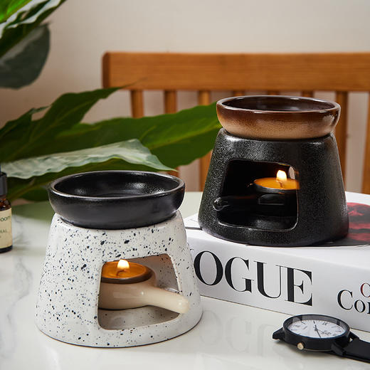 玉顺堂丨香薰炉+陶瓷碟 配搅拌勺 烤茶 茶生活美器 美好生活简约 （不含香薰、蜡烛） 商品图0