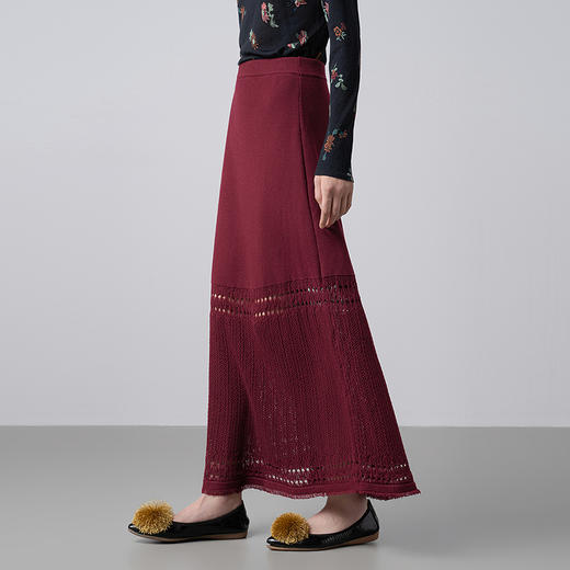 【林栖设计小店】镂光落影|毛织半身裙针织肌理感浪漫2026早春新款裙子女G1961319 商品图2