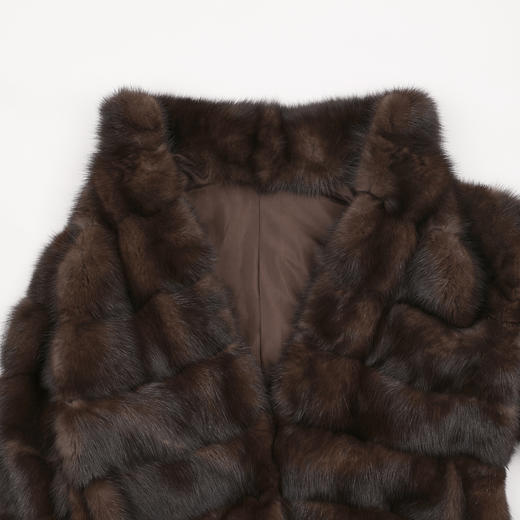 ROMISTUDIO俄罗斯进口稀有紫貂横排中长貂毛皮外套 RWCWWG7024 商品图6