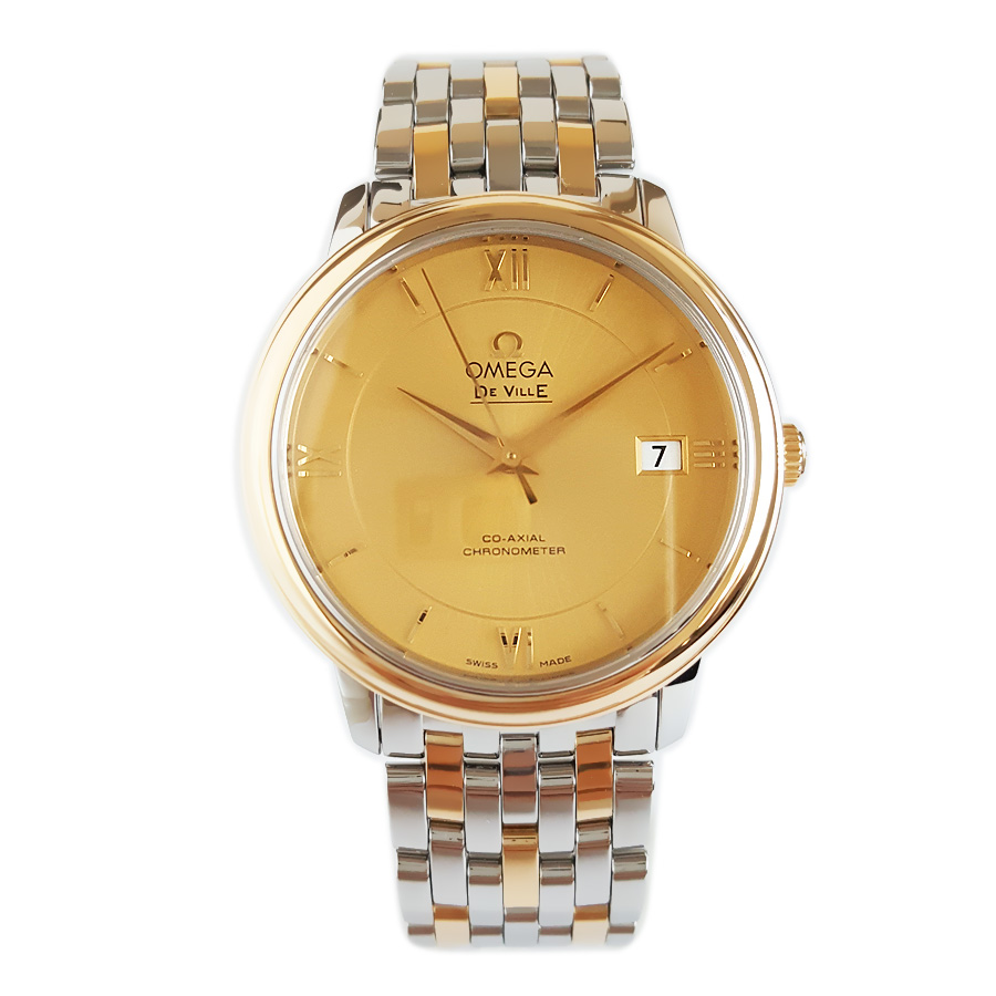 【95新】OMEGA 欧米茄424.20.37.20.08.001天文台认证同轴自动机械机芯日期显示37MM（男款）碟飞系列精钢/18K黄金 281125NJS41