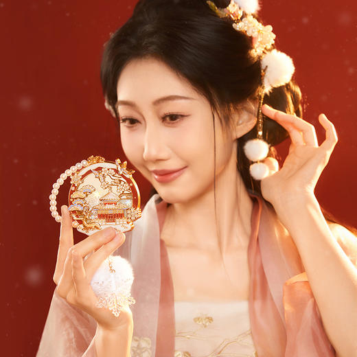 【故宫镜子】故宫雪流沙小镜子随身镜文创圣诞新年本命年生日礼物女 商品图2