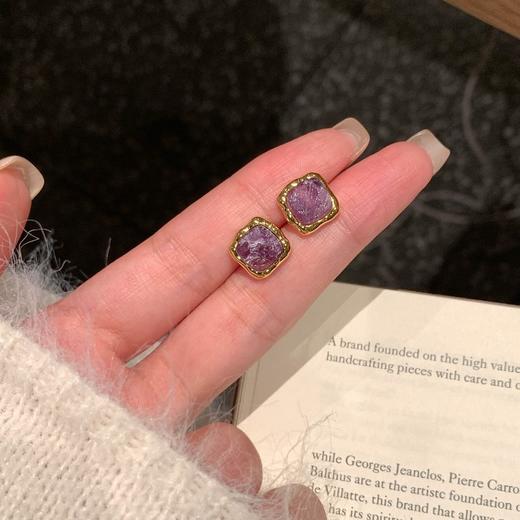 【微信专享款】ARSIS｜秘密花园系列 花园鸢尾紫水晶耳钉 商品图0