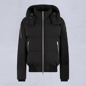 MOOSE KNUCKLES 男士金属驼鹿指节徽标绗缝连帽羽绒服 黑色 M35MB049 292