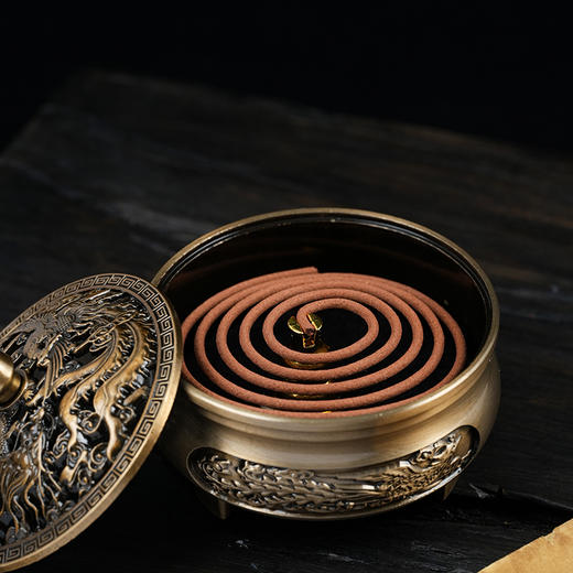 龙凤呈祥古风黄铜香炉日常居家焚香 商品图4