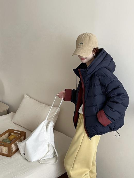 【YW】无忧购50绒女士羽绒服拼色洋气小个子短款宽松白鸭绒外套 8521（截单后3-5天发货） 商品图7