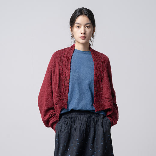 【林栖设计小店】惬意慵懒|金纱棉毛织外套新中式肌理2026早春新款开衫女1961151 商品图1