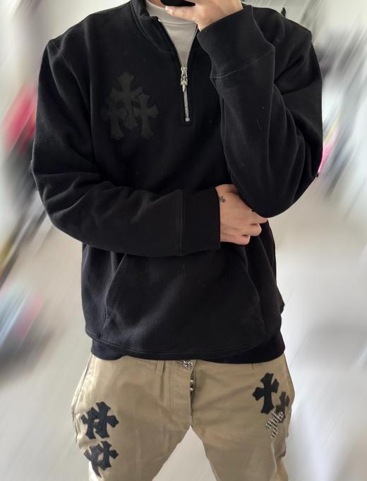 中性款半拉链立领加绒卫衣he009 商品图3