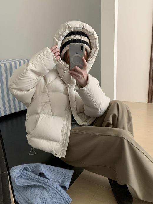 【YW】无忧购泡芙50绒羽绒服女短款连帽宽松面包服白鸭绒保暖外套8537（截单后3-5天发货） 商品图1