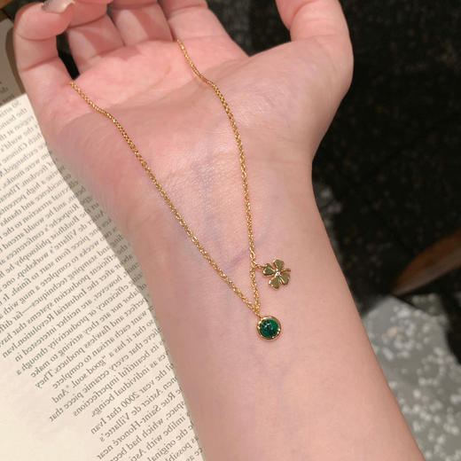 【微信专享款】ARSIS｜秘密花园系列 飞鸟四叶草双吊坠项链 商品图1