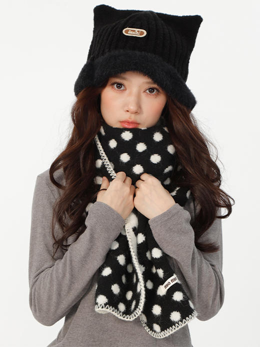 ins风小众黑色波点双面带围巾-纪念日百货门店同款167894341 商品图4