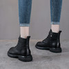 YR 2976马丁靴单靴粗跟真皮妈妈短靴平跟棉靴 商品缩略图3
