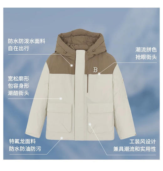 【秒杀价已调 直接拍】MLB 新款 工装 情侣 拼色羽绒服 商品图6