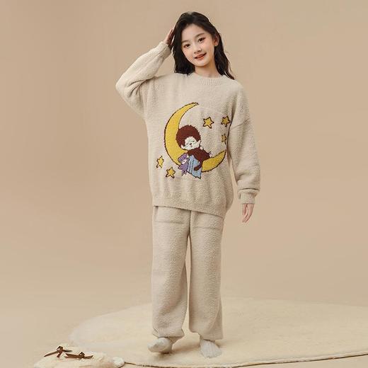 女童睡衣家居服女生萌趣趣秋冬保暖珊瑚绒软绵绵新款女孩可爱套装 商品图0