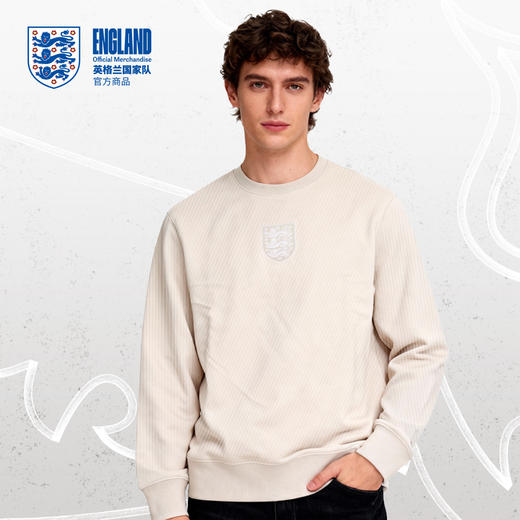 【官方正版】英格兰国家队 | 秋冬字母套头卫衣米白色圆领卫衣 商品图0